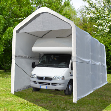 Copertura camper platino in metallo e pvc