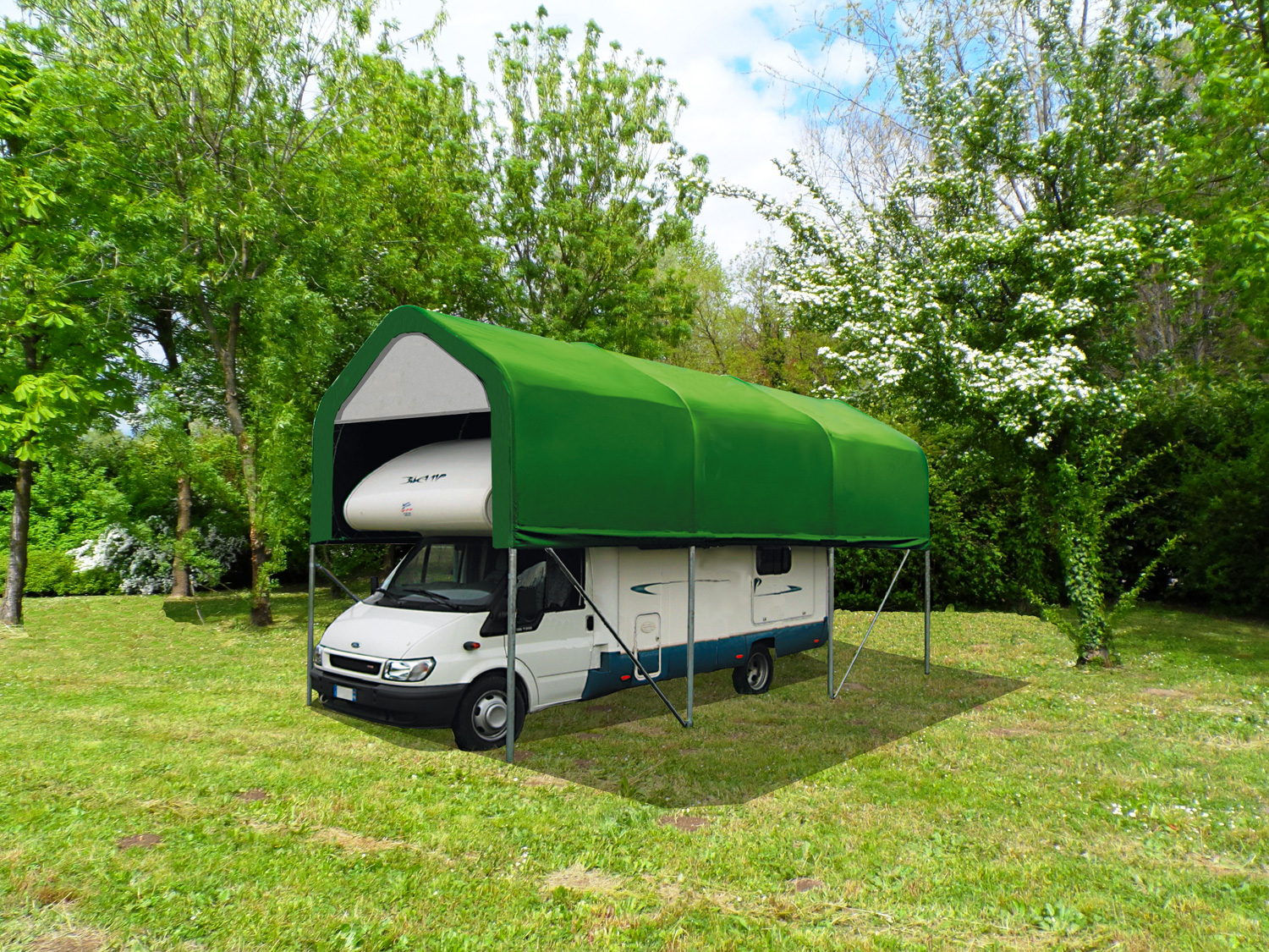 COPERTURA CAMPER SUPERIORE E PARZIALMENTE LATERALE​ con telo in PVC