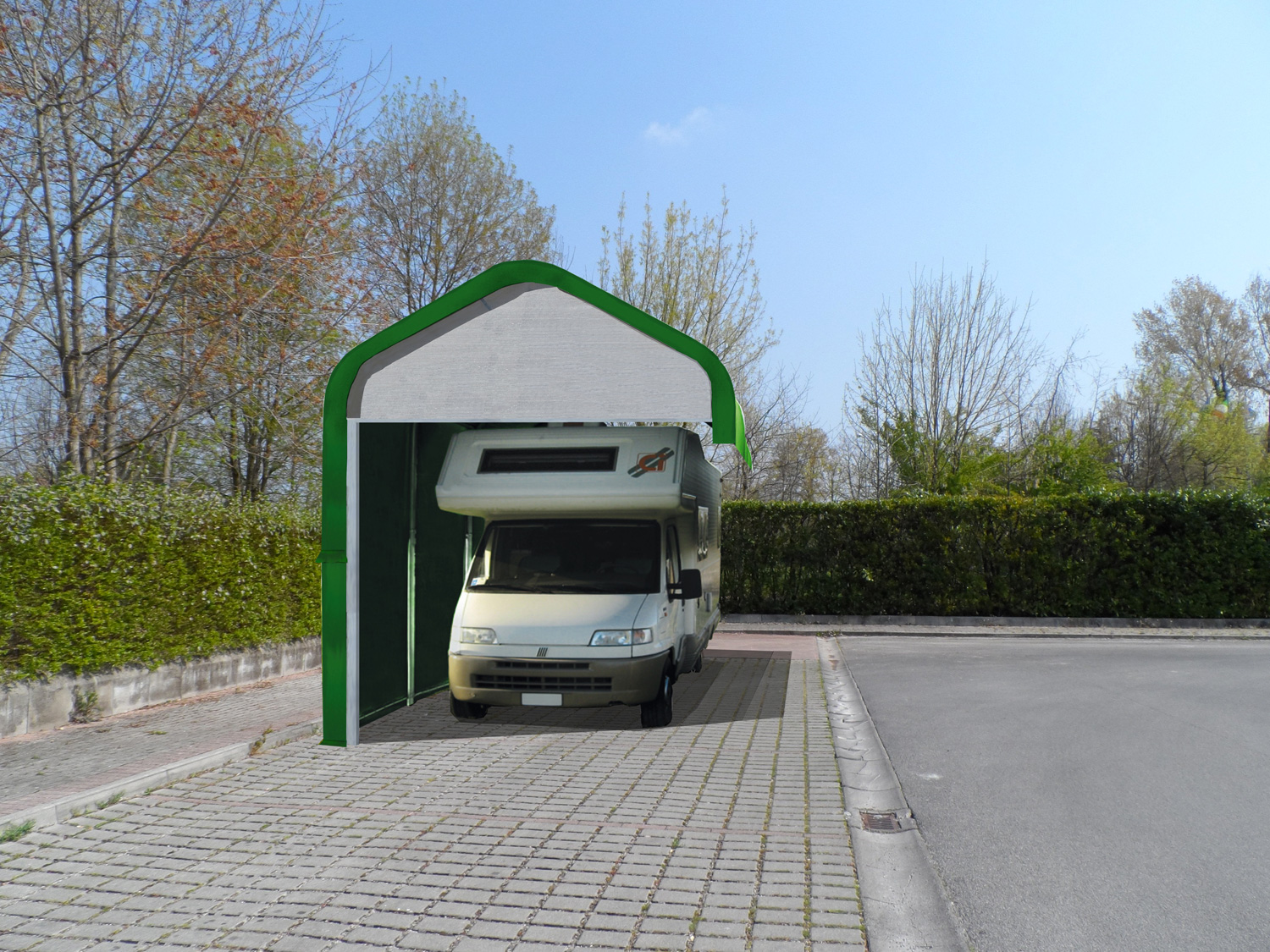 Coperture per camper e auto grandi spazi a sbalzo